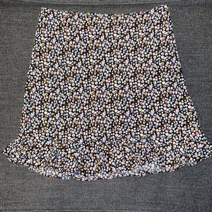 Black Floral Skirt